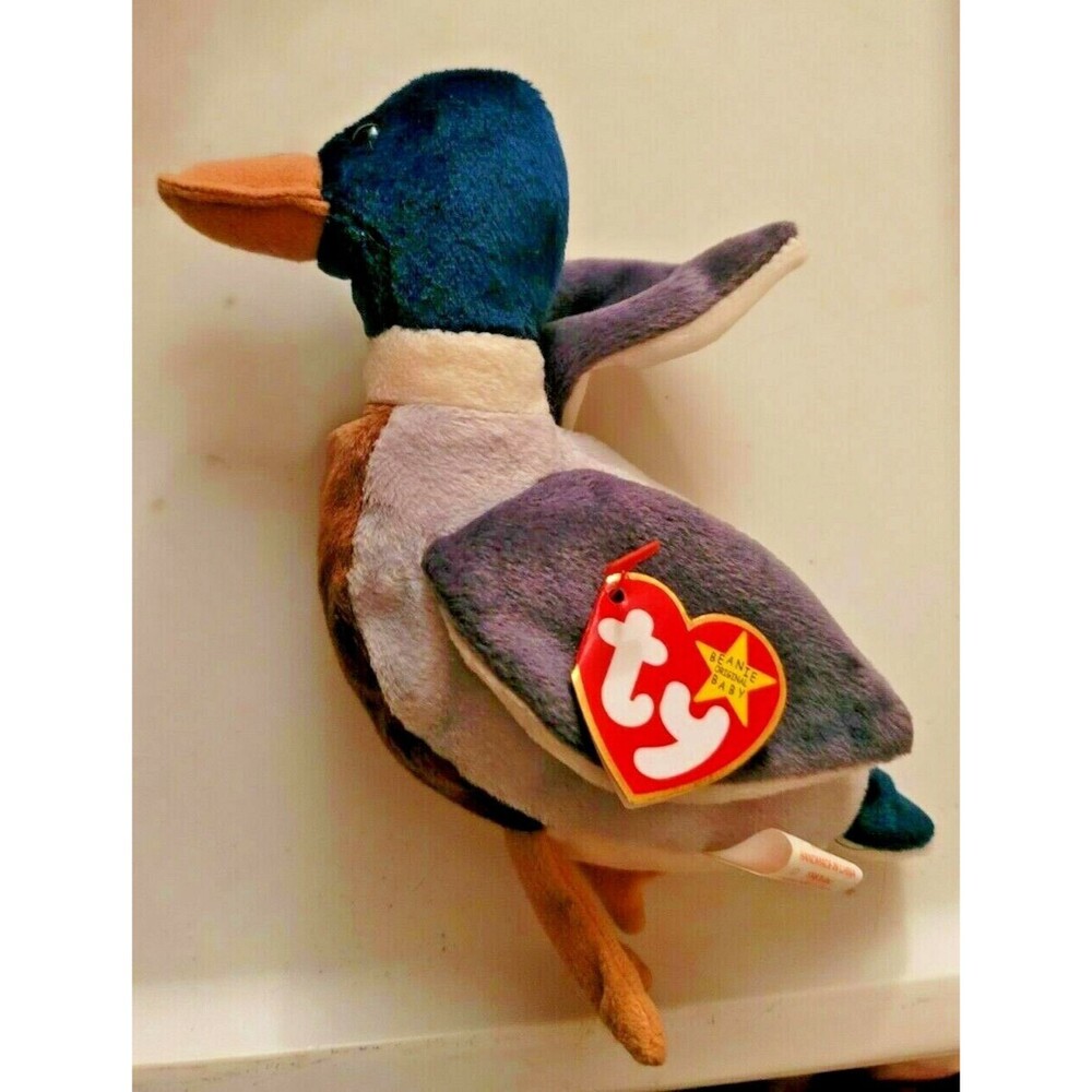 RARE 1997 Ty Beanie Baby Jake the Duck w/ Tag Errors & Tush Stamp